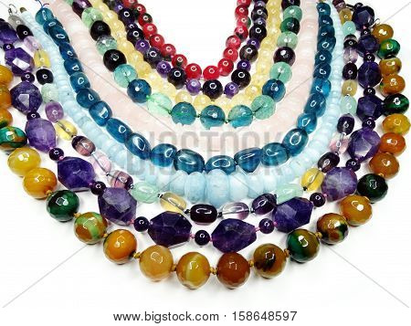 semigem colorful necklace with bright crystals jewellery