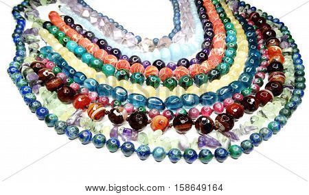 semigem colorful necklace with bright crystals jewellery