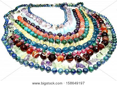 semigem colorful necklace with bright crystals jewellery
