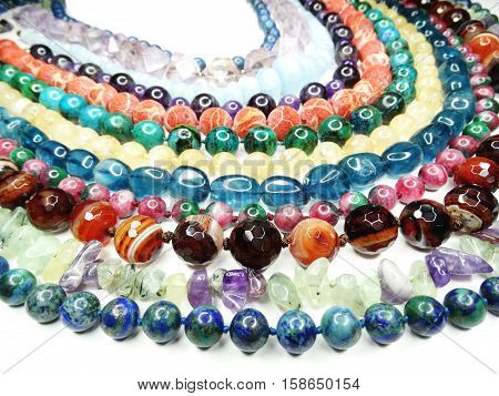 semigem colorful necklace with bright crystals jewellery