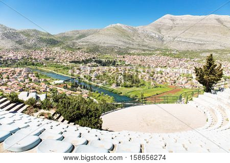 Open amphitheater at Crkvina hill in Trebinje, Bosnia and Hercegovina
