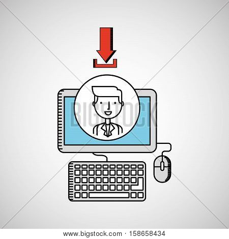 drawing computer pc photo download vector illustration eps 10