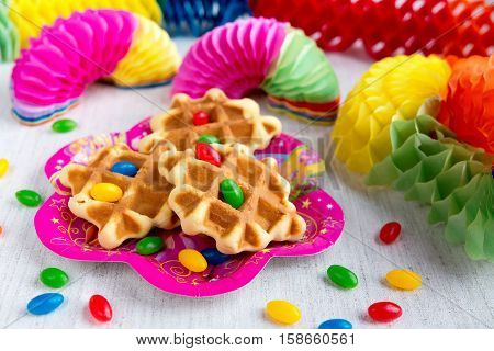 Sweets and pastries at a children's party birthday