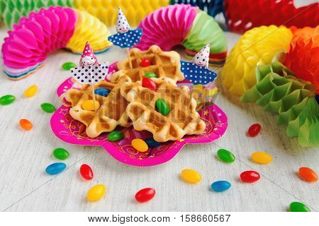 Sweets and pastries at a children's party birthday