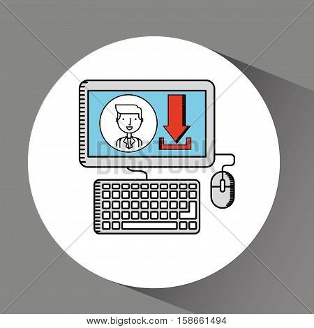 drawing computer pc photo download vector illustration eps 10