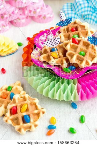 Sweets and pastries at a children's party birthday