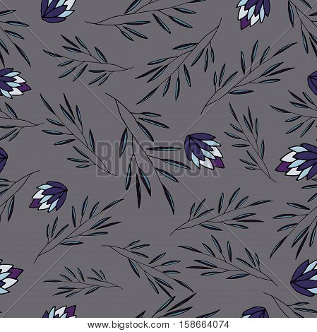 vector siamless pattern with flower and leaves