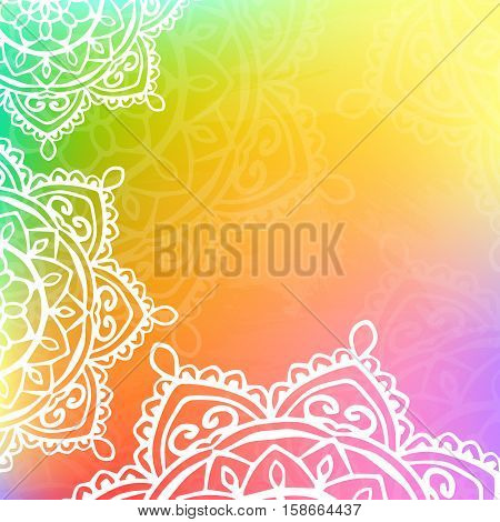 vector background mandala rainbow color abstract pattern
