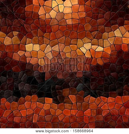 colored abstract marble irregular plastic stony mosaic pattern texture background with black grout - dark brown orange beige colors