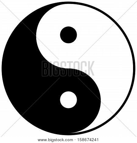 Sign of Oriental symbol Yin-Yang. Vector illustration.