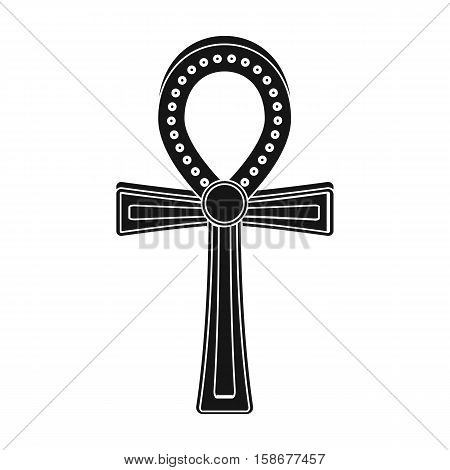 Ankh icon in black style isolated on white background. Ancient Egypt symbol vector illustration.