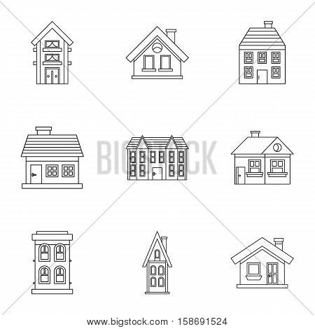 Dwelling icons set. Outline illustration of 9 dwelling vector icons for web