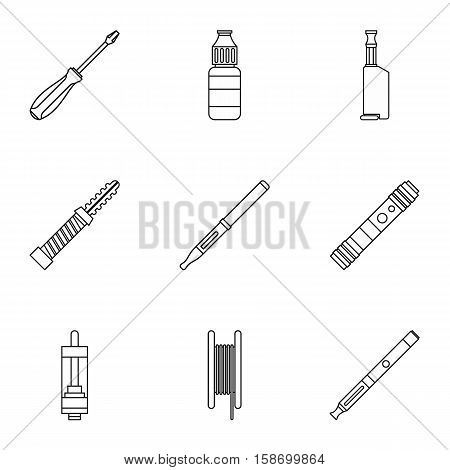 Smoking icons set. Outline illustration of 9 smoking vector icons for web