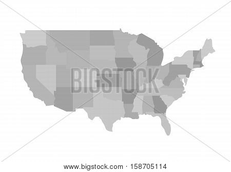 California outline map. Blank similar USA map isolated on white background. United States of America country. Vector illustration.