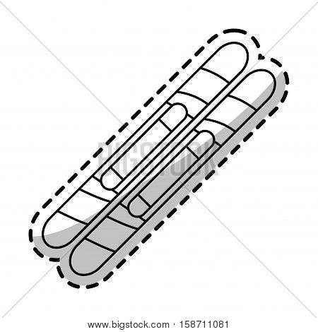 Skiis icon. Winter sport hobby and recreation theme. Isolated design. Vector illustration