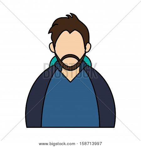 Man with acket icon. Winter cloth fashion clothing and warm theme. Isolated design. Vector illustration