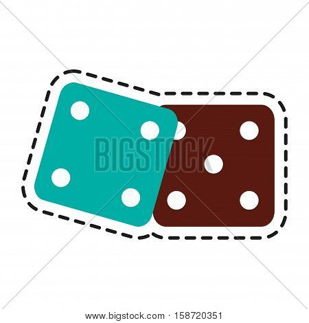 Dice toy icon. Childhood play game and object theme. Isolated design. Vector illustration