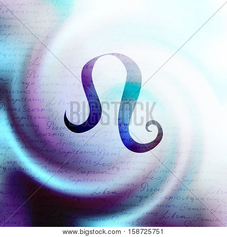 The sign of zodiac Virgo on a white blur background.