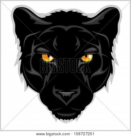 Black Panther head - isolated on white background.