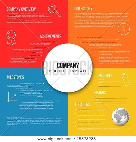 Vector Company infographic overview design template fresh color version with icons, shadows and nice typography