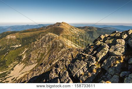 Low Tatras National Park Mountain Ridge in Slovakia. Way to Monunt Dumbier.