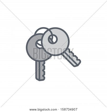 Vector icon or illustration showing access with two keys in outline style