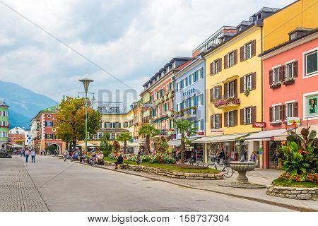 LIENZ,AUSTRIA - SEPTEMBER 15,2016 - In the streets of Lienz in Austria. Lienz is a medieval town in the Austrian state of Tyrol.