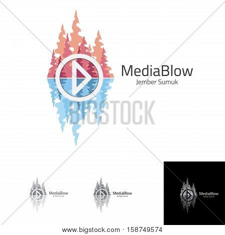 media blow with player logo design for any media player, news logo or any others