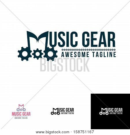 music gear shop logo suitable for music store shop or any music things