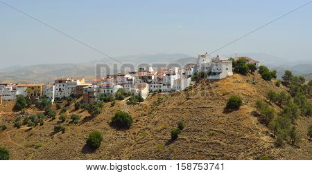 View of the hillside town of Alora Andalucia Spain