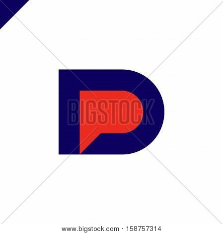 Letter D And Letter P Logo. Pd, Dp Initial With Chat Icon Letter Logotype