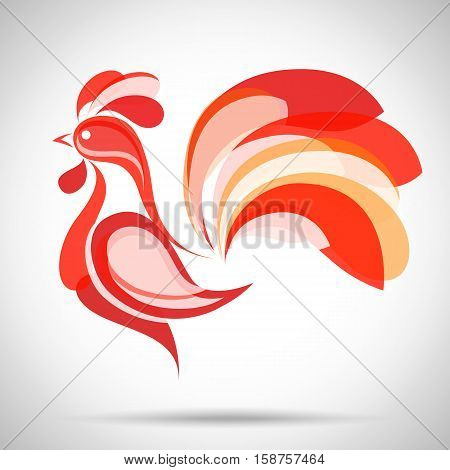 Vector Rooster. China New Year Greeting Card for your design