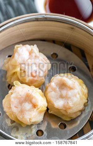 Chinese dim sum Shumai - Steamed Chinese groumet cuisine