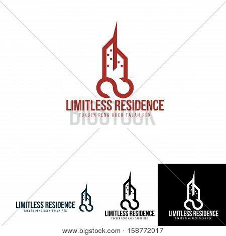 limitless residence logo suitable for contractor, residence or any other architecture house things
