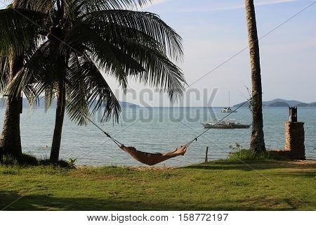 A hammock at the beach. Palawan, Philippines