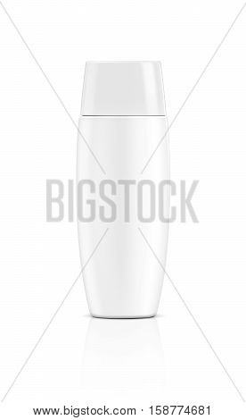 blank packaging cosmetic sunscreen white plastic tube isolated on white background with clipping path