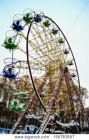 winter amusement Park ride, Ferris wheel, entertainment