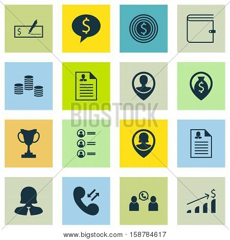 Set Of Human Resources Icons On Money, Bank Payment And Successful Investment Topics. Editable Vector Illustration. Includes Opinion, Wallet, Growth And More Vector Icons.