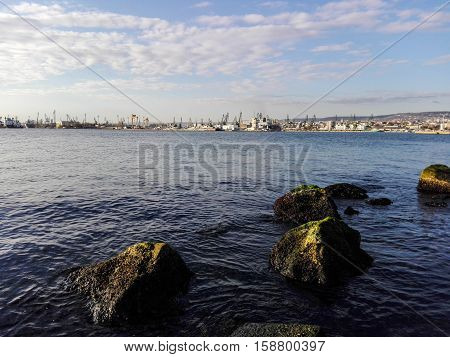 Picture of the city at sunset. Suitable for background.