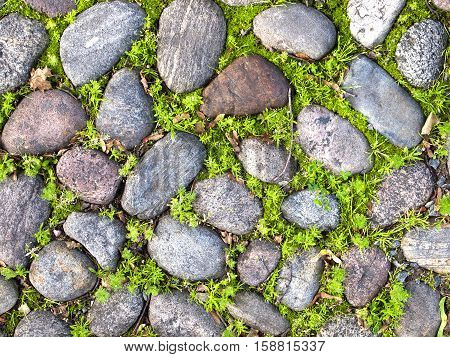 texture of rough stone on the road