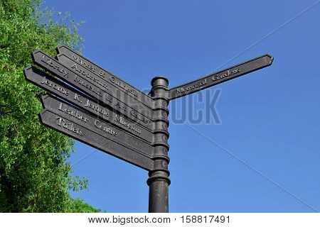 Road sign in Walsall city center in a beautiful day