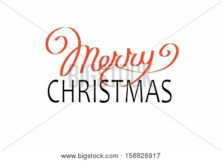 Merry Christmas vector text Calligraphic Lettering design card template. Typography for Holiday Greeting Gift Poster. Calligraphy Font style Banner
