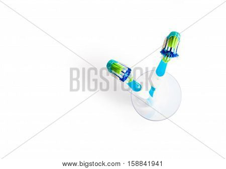 New tooth brush isolated on white background. Dental care