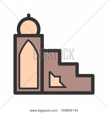 Muslim, mimbar, mosque icon vector image. Can also be used for islamic. Suitable for mobile apps, web apps and print media.