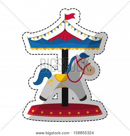 Carrousel circus festival icon vector illustration graphic design