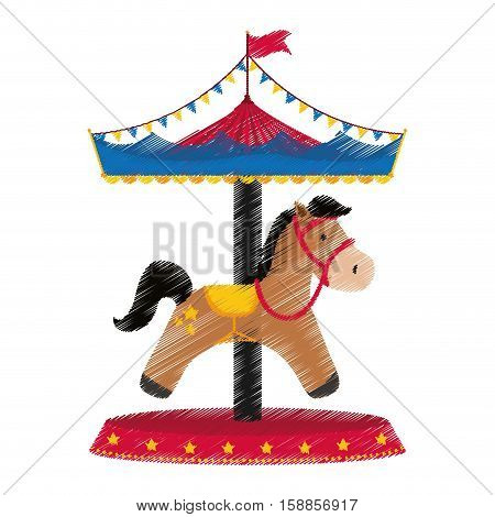 Carrousel circus festival icon vector illustration graphic design