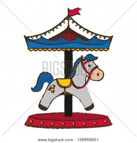 Carrousel circus festival icon vector illustration graphic design