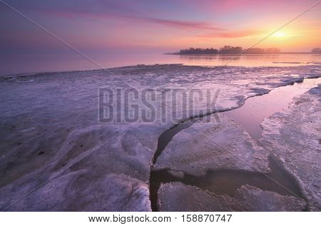 Icy morning. inter nature composition. Composition of nature.