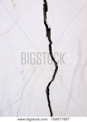Grunge Concrete Cement Wall With Crack In Building