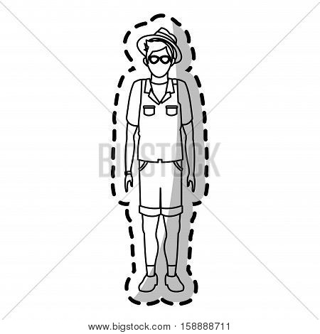 Toruist man icon. Travel trip vacation and tourism theme. Isolated design. Vector illustration